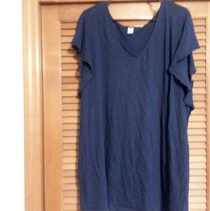 Navy Flutter-Sleeve Tank